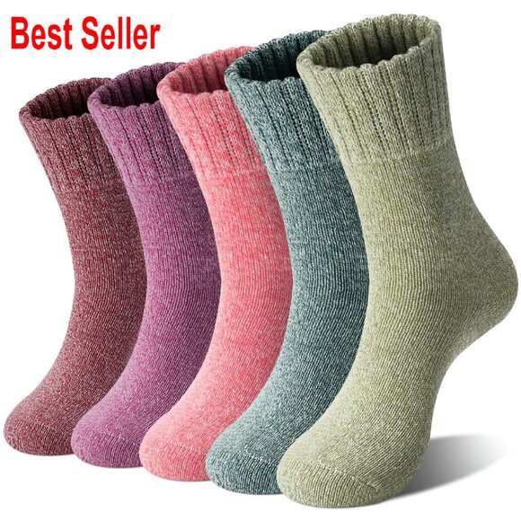 Accessories - Wool Knit Crew Calf Socks Warm Winter Hiking Boot Elegant Classic